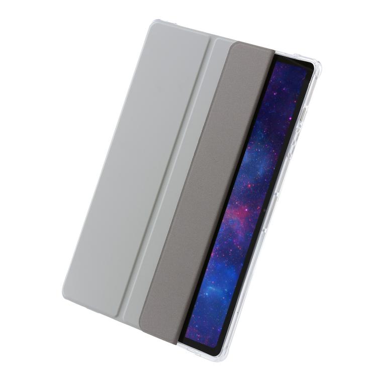 For Samsung Galaxy Tab S10 FE+ 3-Fold Clear Acrylic Leather Tablet Case