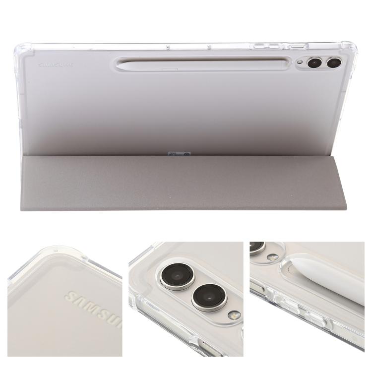 For Samsung Galaxy Tab S10 FE+ 3-Fold Clear Acrylic Leather Tablet Case