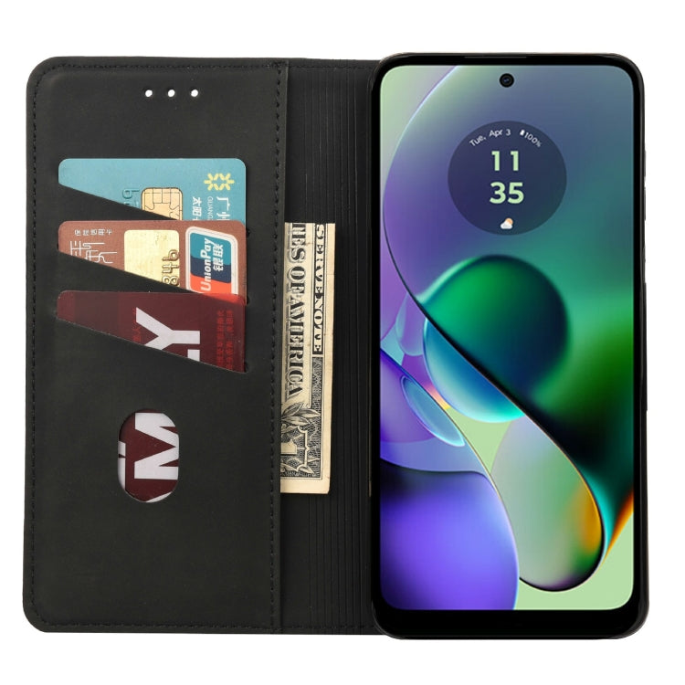 For Motorola Moto G55 Skin Feel Splicing Leather Phone Case