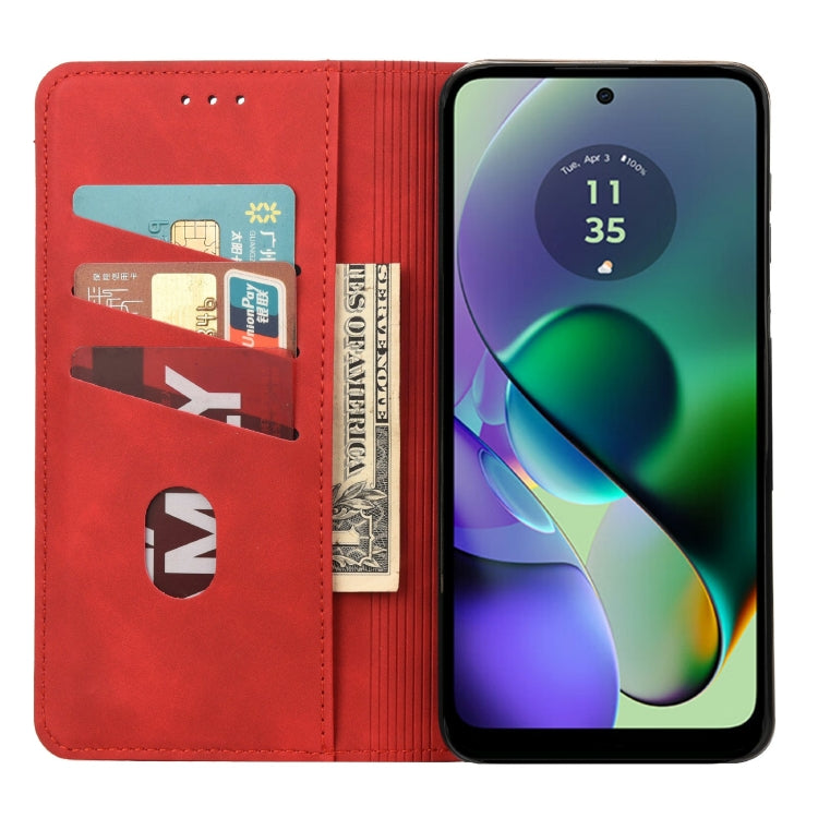 For Motorola Moto G55 Skin Feel Splicing Leather Phone Case