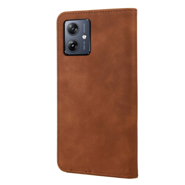 For Motorola Moto G55 Skin Feel Splicing Leather Phone Case
