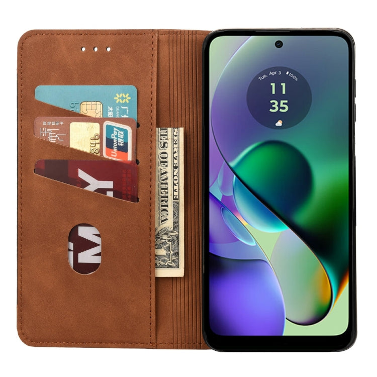 For Motorola Moto G55 Skin Feel Splicing Leather Phone Case