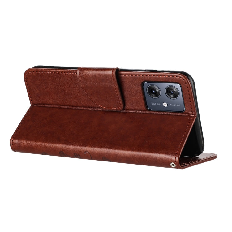 For Motorola Moto G35 Butterfly Flower Pattern Flip Leather Phone Case