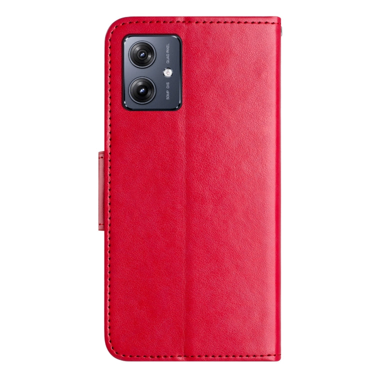 For Motorola Moto G35 Butterfly Flower Pattern Flip Leather Phone Case