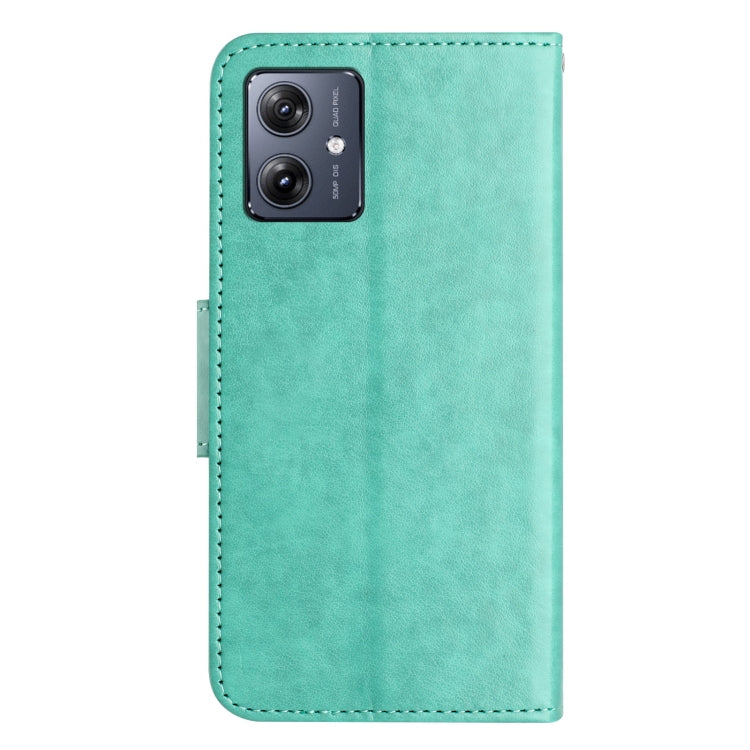 For Motorola Moto G35 Butterfly Flower Pattern Flip Leather Phone Case
