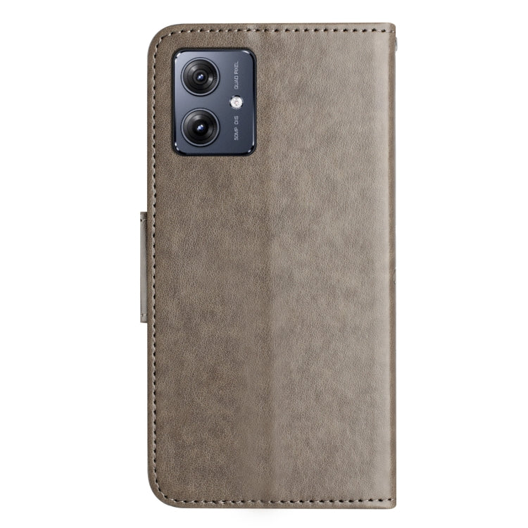 For Motorola Moto G35 Butterfly Flower Pattern Flip Leather Phone Case