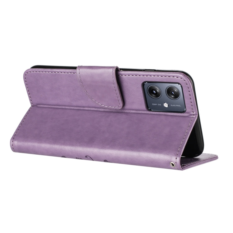 For Motorola Moto G35 Butterfly Flower Pattern Flip Leather Phone Case