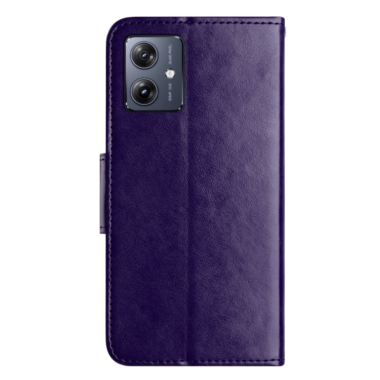 For Motorola Moto G55 Butterfly Flower Pattern Flip Leather Phone Case