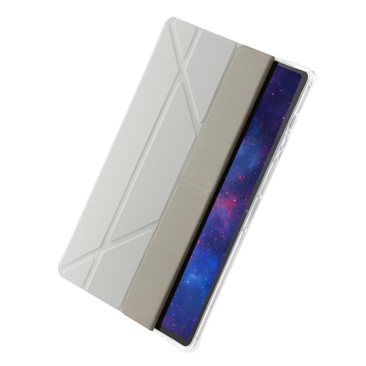 For Samsung Galaxy Tab S10 FE+ Clear Acrylic Deformation Leather Tablet Case