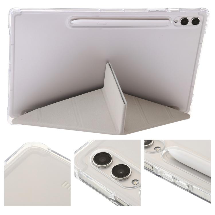For Samsung Galaxy Tab S10 FE+ Clear Acrylic Deformation Leather Tablet Case