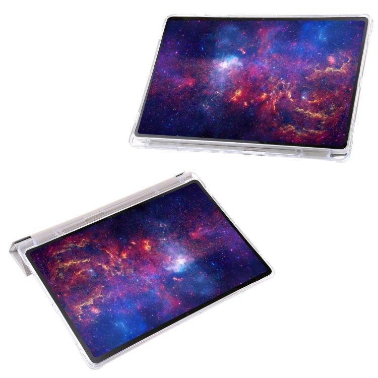 For Samsung Galaxy Tab S10 FE+ Clear Acrylic Deformation Leather Tablet Case