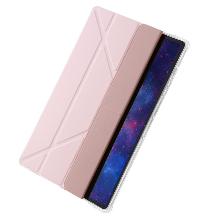 For Samsung Galaxy Tab S10 FE+ Clear Acrylic Deformation Leather Tablet Case