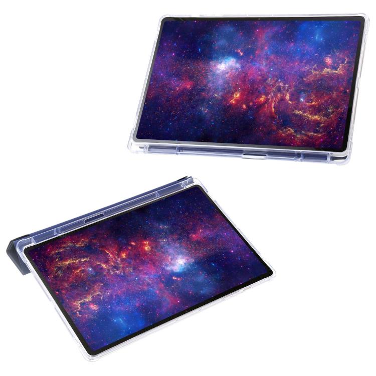 For Samsung Galaxy Tab S10 FE+ Clear Acrylic Deformation Leather Tablet Case