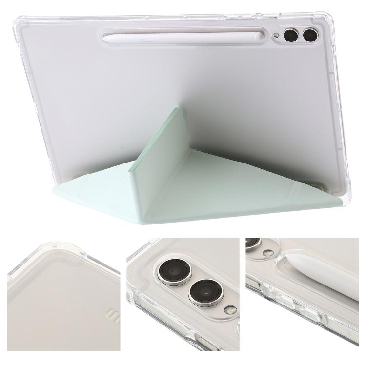For Samsung Galaxy Tab S10 FE+ Clear Acrylic Deformation Leather Tablet Case