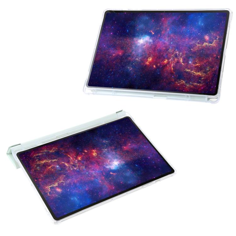For Samsung Galaxy Tab S10 FE+ Clear Acrylic Deformation Leather Tablet Case