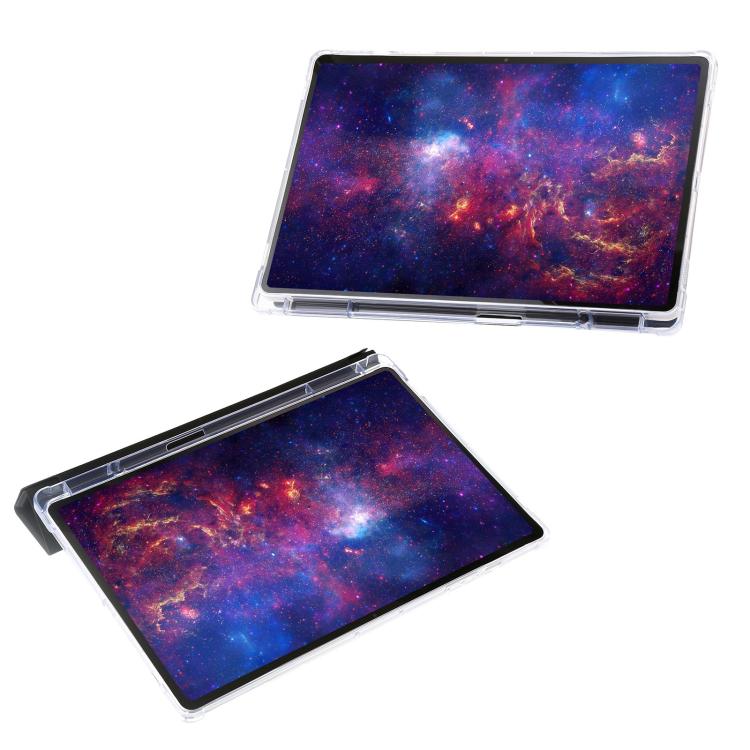 For Samsung Galaxy Tab S10 FE+ Clear Acrylic Deformation Leather Tablet Case