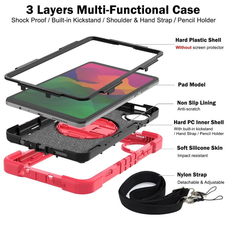 For Redmi Pad SE 8.7 4G 360 Degree Rotation PC Contrast Silicone Tablet Case