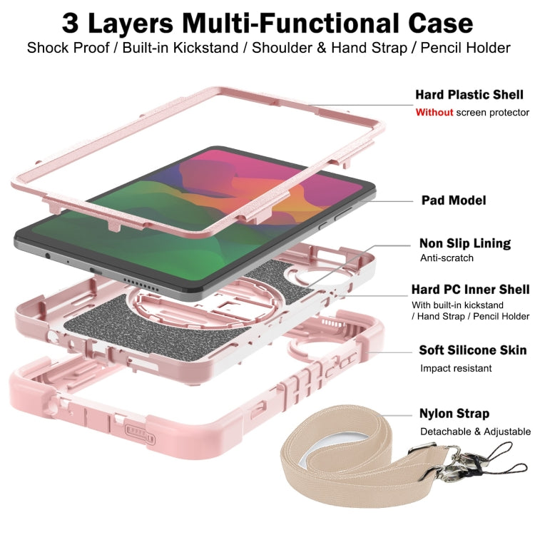 For Redmi Pad SE 8.7 4G 360 Degree Rotation PC Contrast Silicone Tablet Case