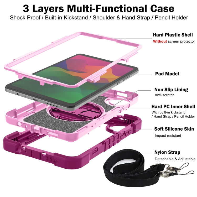 For Redmi Pad SE 8.7 4G 360 Degree Rotation PC Contrast Silicone Tablet Case