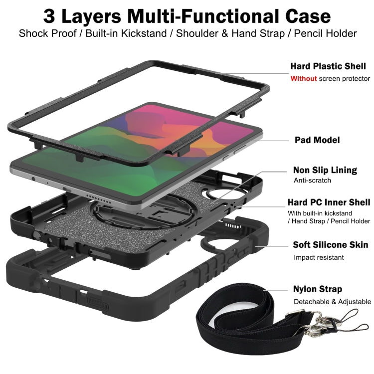For Redmi Pad SE 8.7 4G 360 Degree Rotation PC Contrast Silicone Tablet Case