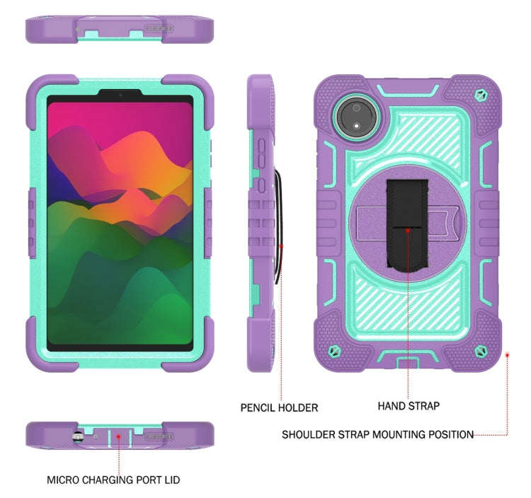 For Redmi Pad SE 8.7 4G 360 Degree Rotation PC Contrast Silicone Tablet Case
