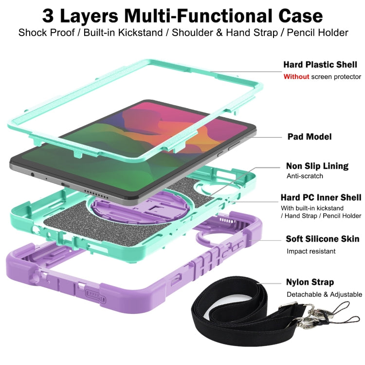 For Redmi Pad SE 8.7 4G 360 Degree Rotation PC Contrast Silicone Tablet Case