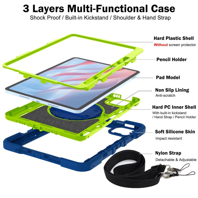 For Xiaomi Pad 7 / 7 Pro 360 Degree Rotation PC Contrast Silicone Tablet Case