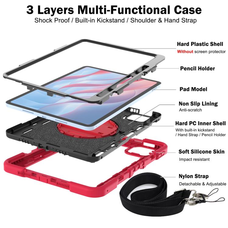 For Xiaomi Pad 7 / 7 Pro 360 Degree Rotation PC Contrast Silicone Tablet Case