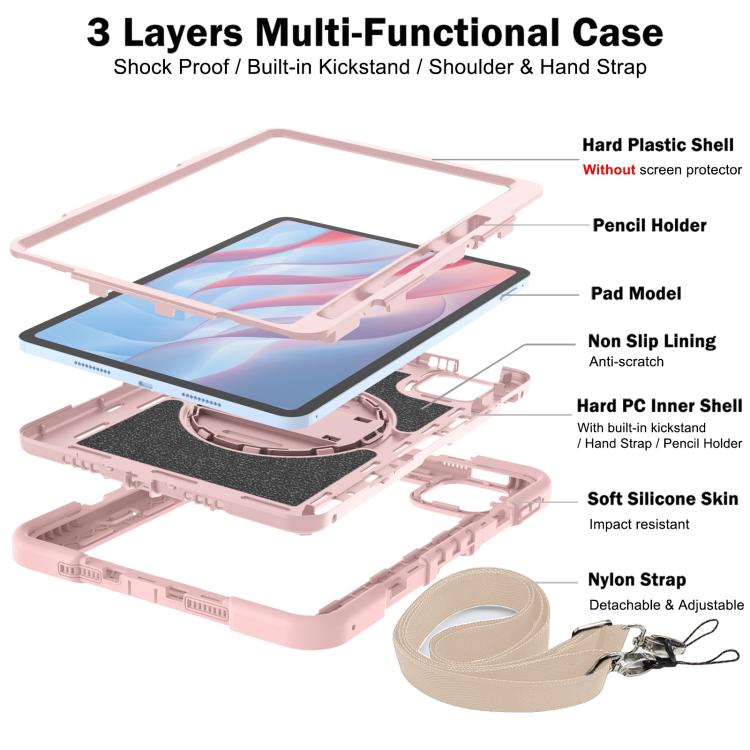 For Xiaomi Pad 7 / 7 Pro 360 Degree Rotation PC Contrast Silicone Tablet Case