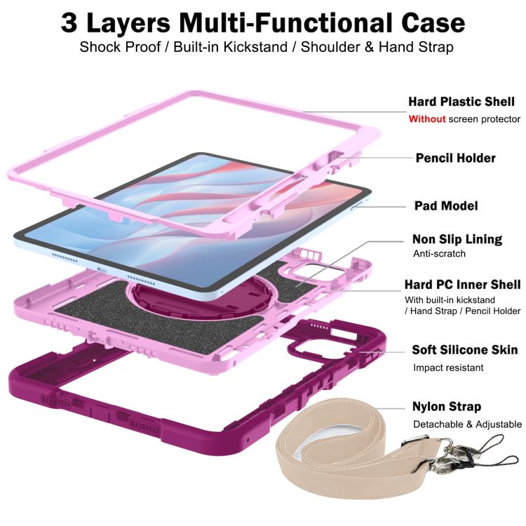 For Xiaomi Pad 7 / 7 Pro 360 Degree Rotation PC Contrast Silicone Tablet Case