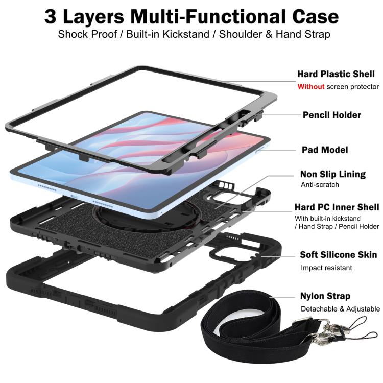 For Xiaomi Pad 7 / 7 Pro 360 Degree Rotation PC Contrast Silicone Tablet Case