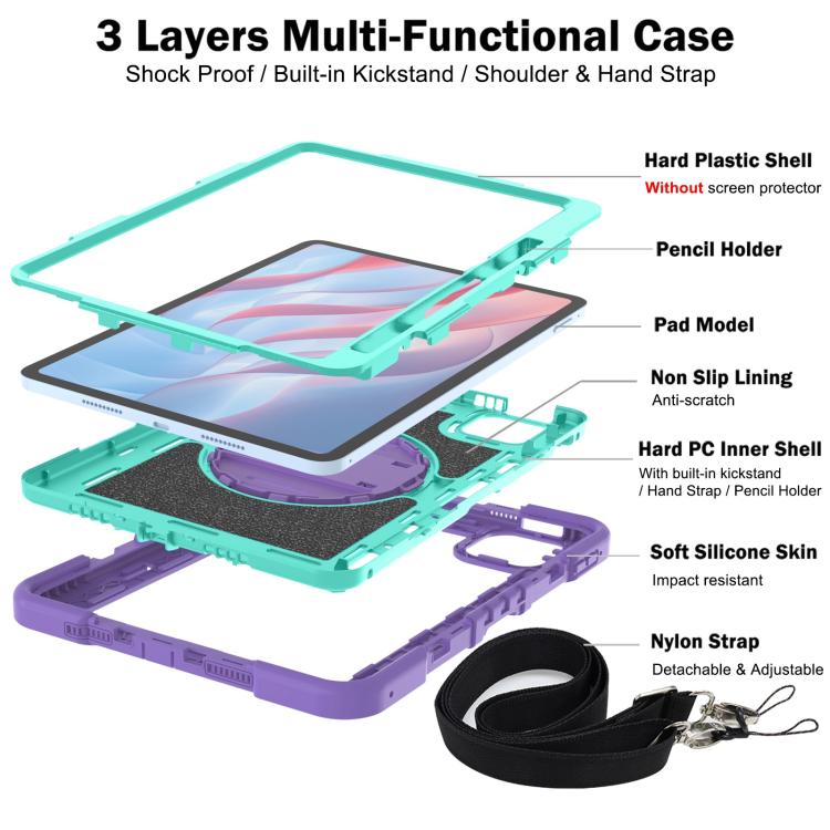 For Xiaomi Pad 7 / 7 Pro 360 Degree Rotation PC Contrast Silicone Tablet Case