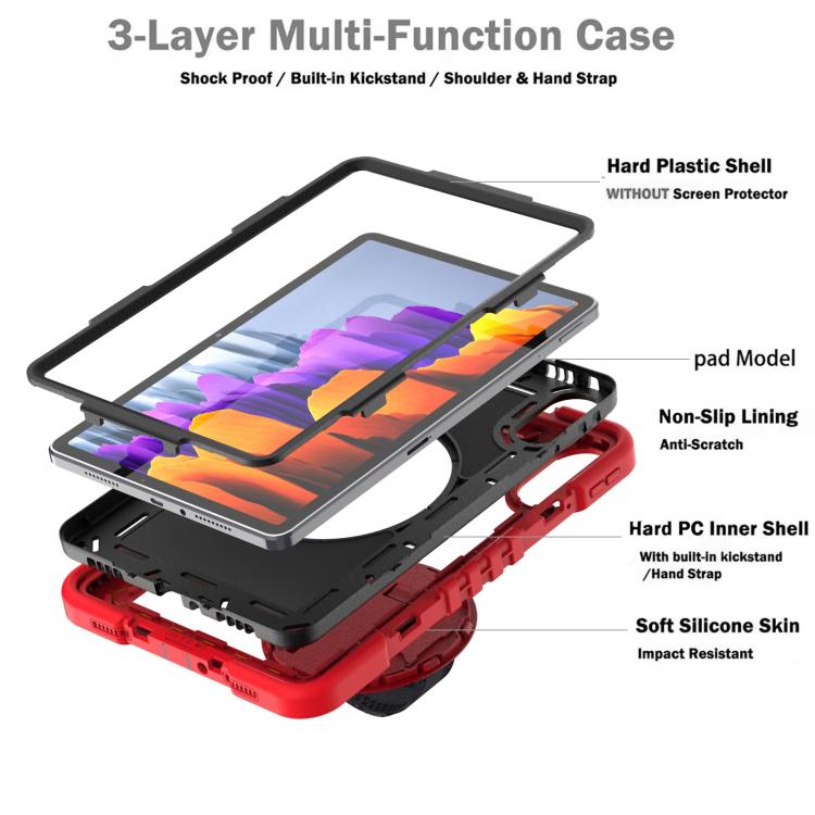 For Xiaomi Redmi Pad 2 360 Degree Rotation PC Contrast Silicone Tablet Case