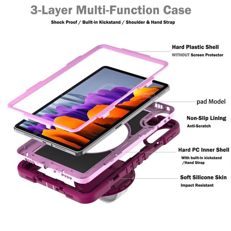 For Xiaomi Redmi Pad 2 360 Degree Rotation PC Contrast Silicone Tablet Case