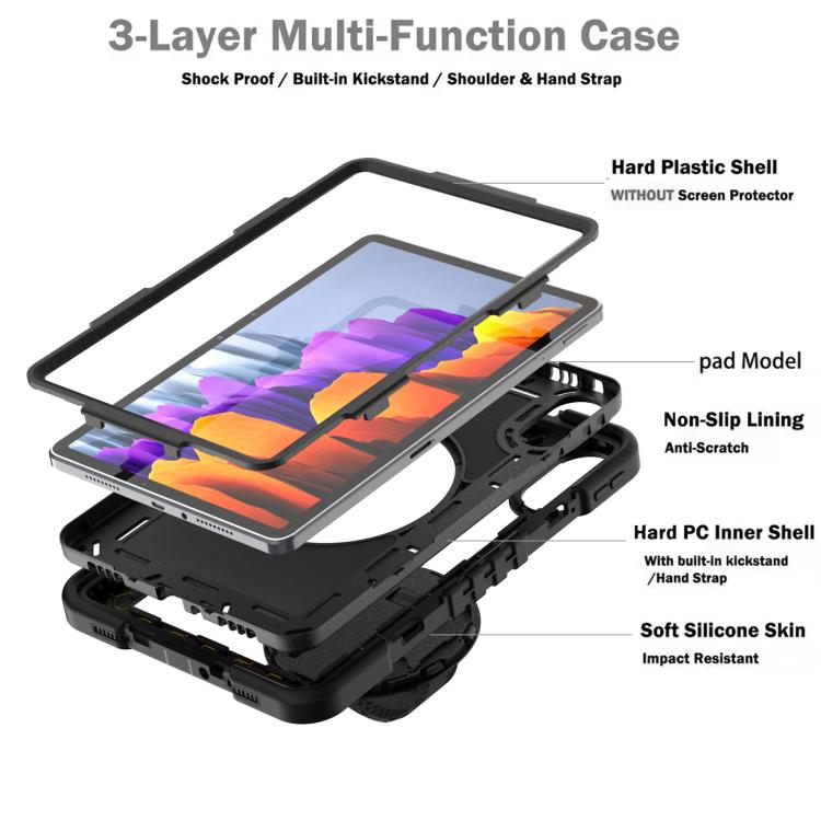 For Xiaomi Redmi Pad 2 360 Degree Rotation PC Contrast Silicone Tablet Case