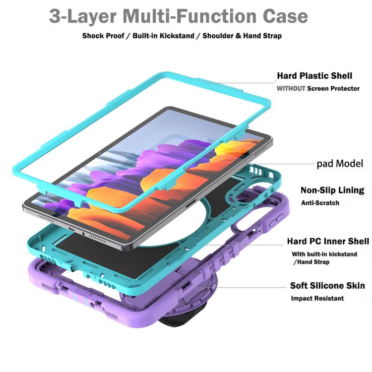 For Xiaomi Redmi Pad 2 360 Degree Rotation PC Contrast Silicone Tablet Case
