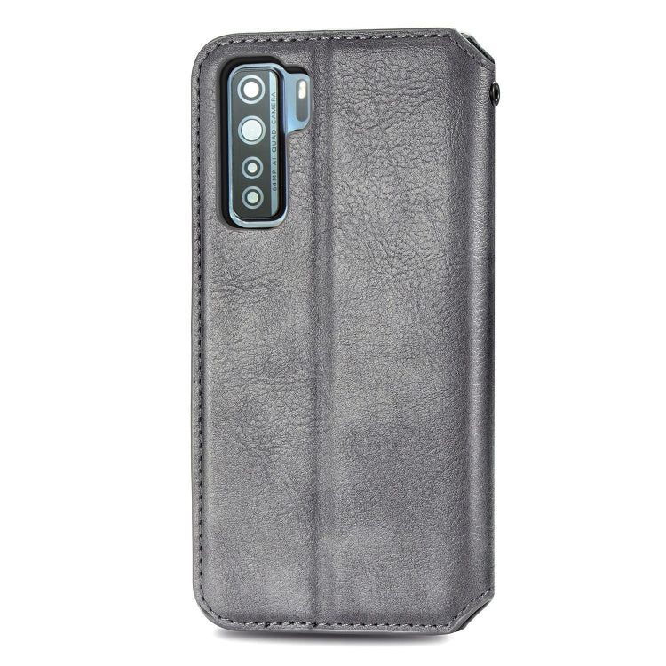 For Huawei P40 Lite 5G / Nova 7 SE Cubic Grid Pressed Horizontal Flip Magnetic Leather Case with Holder & Card Slots & Wallet
