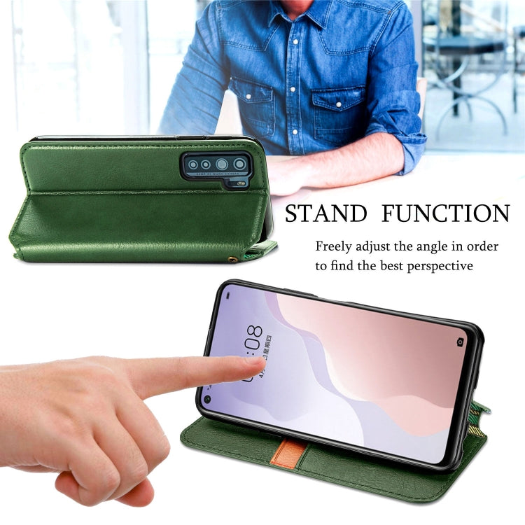 For Huawei P40 Lite 5G / Nova 7 SE Cubic Grid Pressed Horizontal Flip Magnetic Leather Case with Holder & Card Slots & Wallet