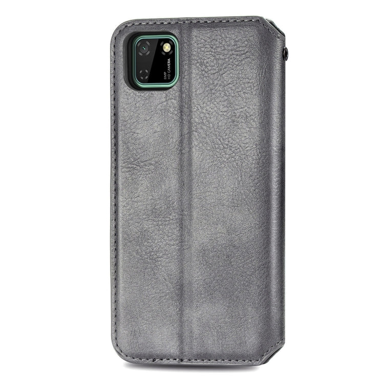 For Huawei Y5P(2020) Cubic Grid Pressed Horizontal Flip Magnetic Leather Case with Holder & Card Slots & Wallet