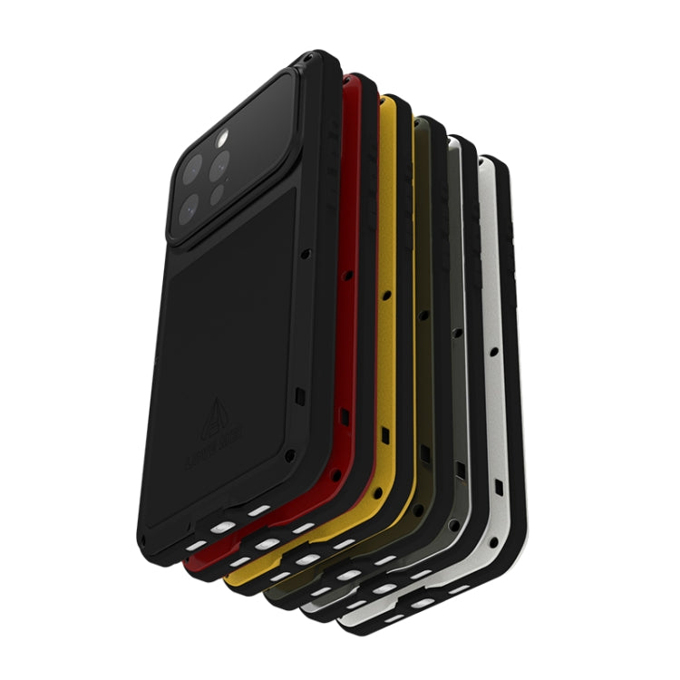 For iPhone 16 Pro LOVE MEI Metal Shockproof Life Waterproof Dustproof Phone Case
