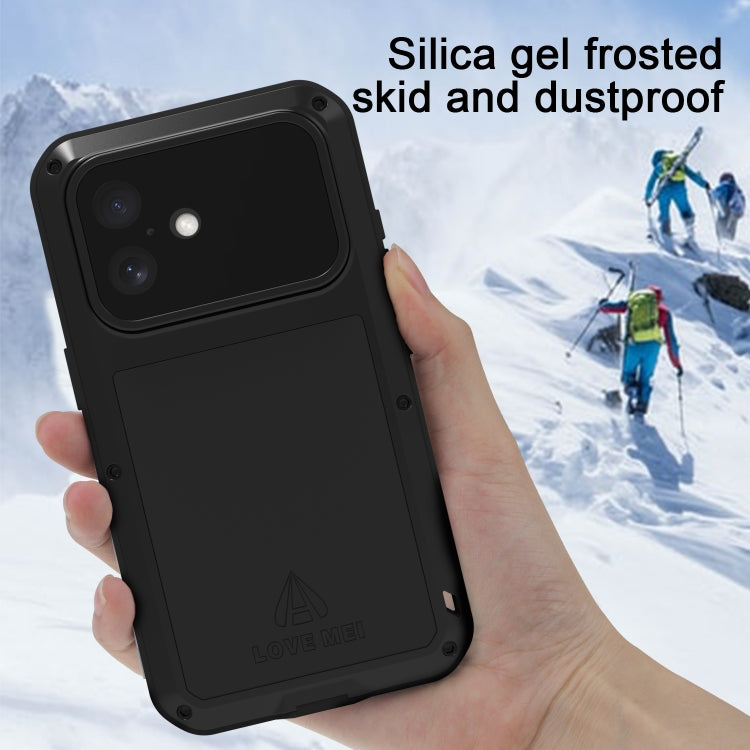 For iPhone 16 LOVE MEI Metal Shockproof Life Waterproof Dustproof Phone Case