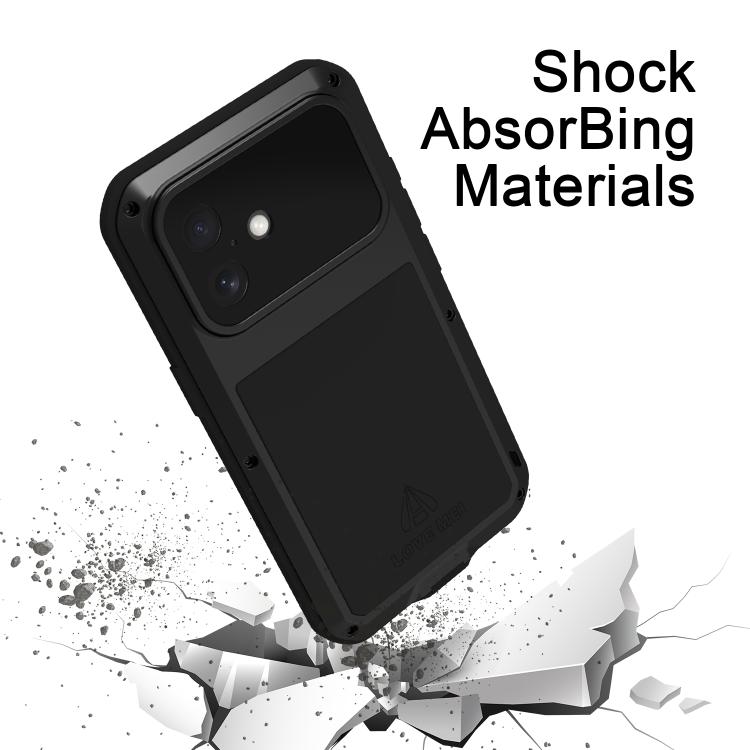 For iPhone 17 LOVE MEI Metal Shockproof Life Waterproof Dustproof Phone Case