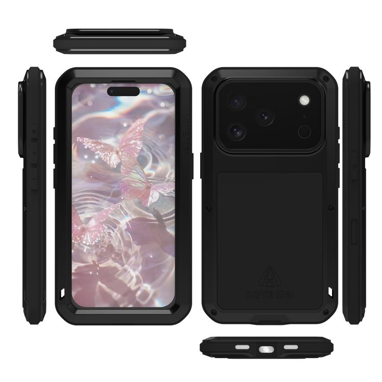 For iPhone 17 Pro LOVE MEI Metal Shockproof Life Waterproof Dustproof Phone Case