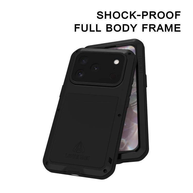 For iPhone 17 Pro LOVE MEI Metal Shockproof Life Waterproof Dustproof Phone Case