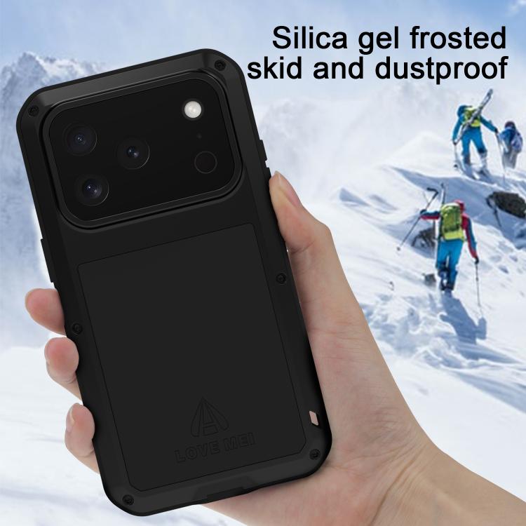 For iPhone 17 Pro LOVE MEI Metal Shockproof Life Waterproof Dustproof Phone Case