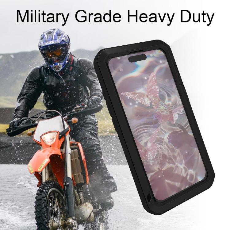 For iPhone 17 Pro LOVE MEI Metal Shockproof Life Waterproof Dustproof Phone Case