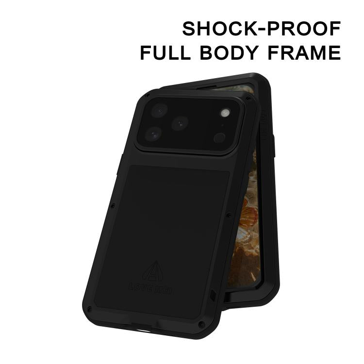 For iPhone 17 Pro Max LOVE MEI Metal Shockproof Life Waterproof Dustproof Phone Case