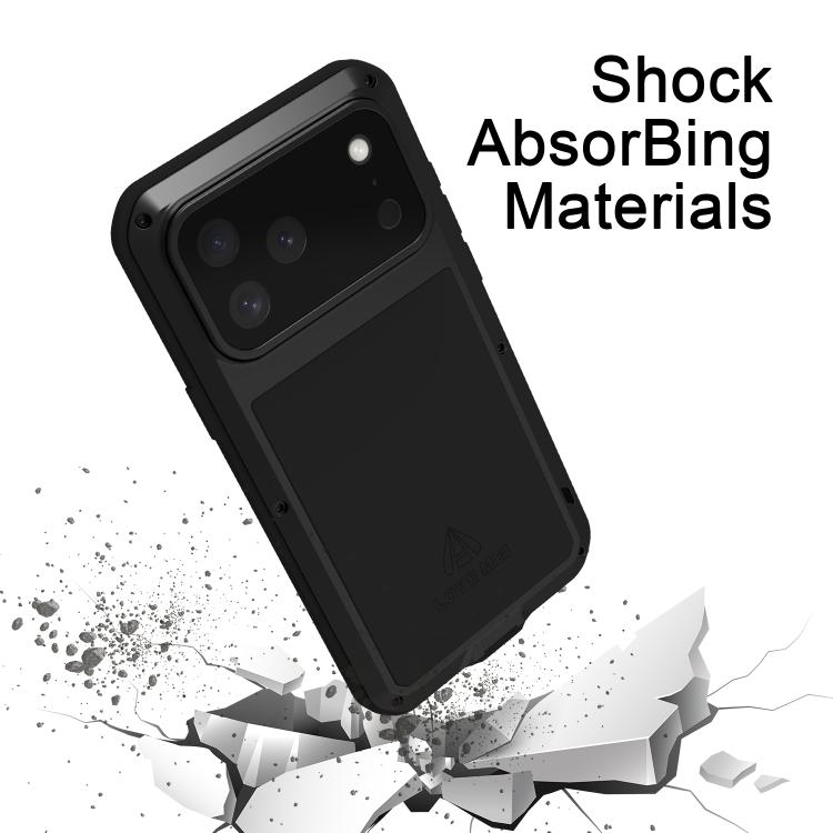 For iPhone 17 Pro Max LOVE MEI Metal Shockproof Life Waterproof Dustproof Phone Case