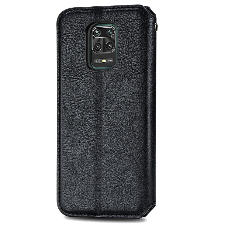 For Xiaomi Redmi Note 9 Pro Cubic Grid Pressed Horizontal Flip Magnetic Leather Case with Holder & Card Slots & Wallet