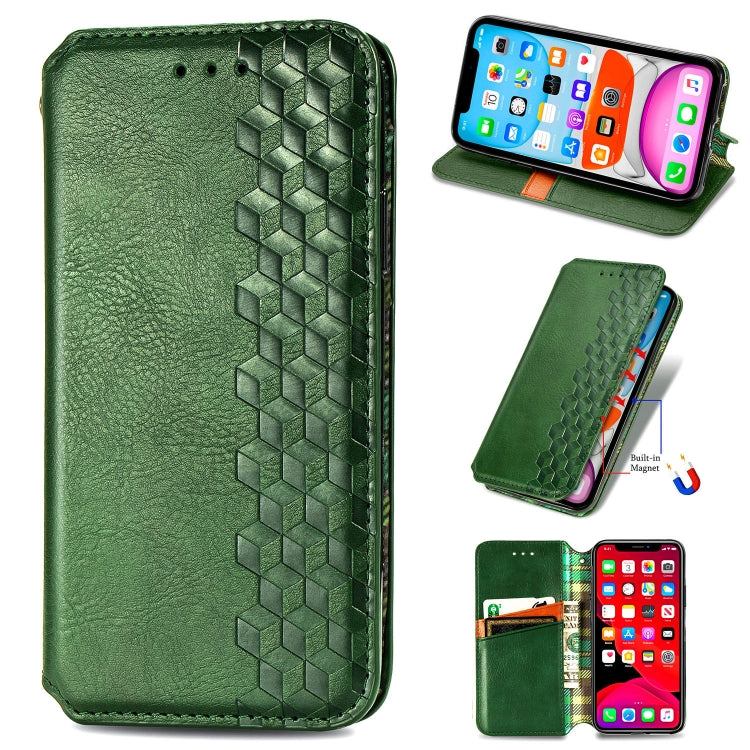 For Xiaomi Mi 10 Lite 5G Cubic Grid Pressed Horizontal Flip Magnetic Leather Case with Holder & Card Slots & Wallet